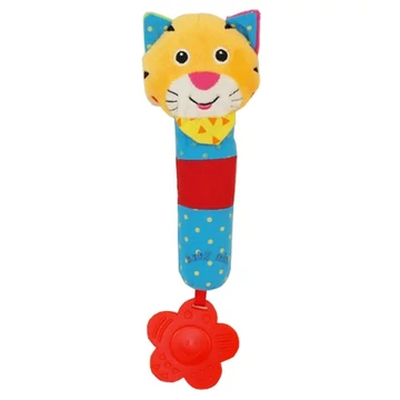 Gyermek sípolós plüss játék csörgővel Baby Mix tigris