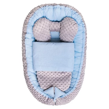 Babafészek paplannal kisbabák számára Minky Sweet Baby Belisima kék