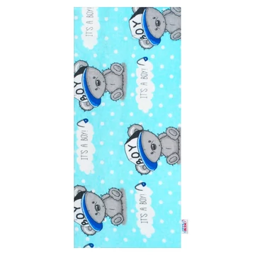 Flanel pelenka nyomtatott mintával New Baby kék BOY