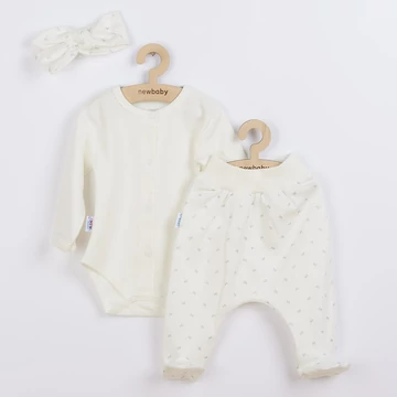 3-részes pamut együttes New Baby Kiddy krémszínű