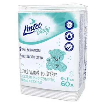 Gyermek pamut tisztító tamponok Linteo 9x11 cm 60 db