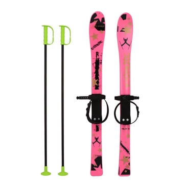 Gyermek sílécek kötéssel és botokkal Baby Mix 90 cm rózsaszín