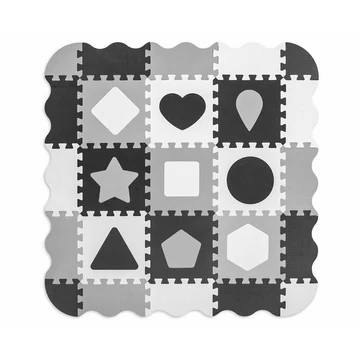 Habszivacs puzzle szőnyeg Milly Mally Jolly 3x3 Shapes Grey