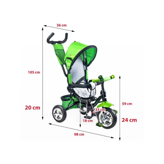 Toyz kék pedálos háromkerekű bicikli 3-5 éveseknek