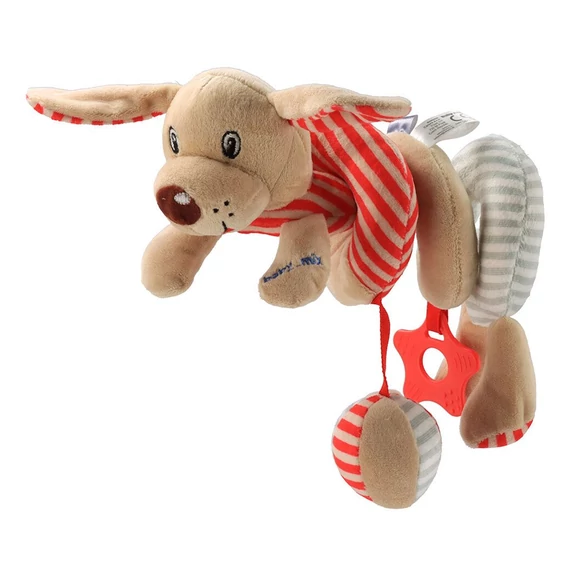 Baby Mix piros plüss spirál játék csengővel, 50 cm, kiságyba, autósülésbe, babakocsiba. 0 hónapos kortól ajánlott.
