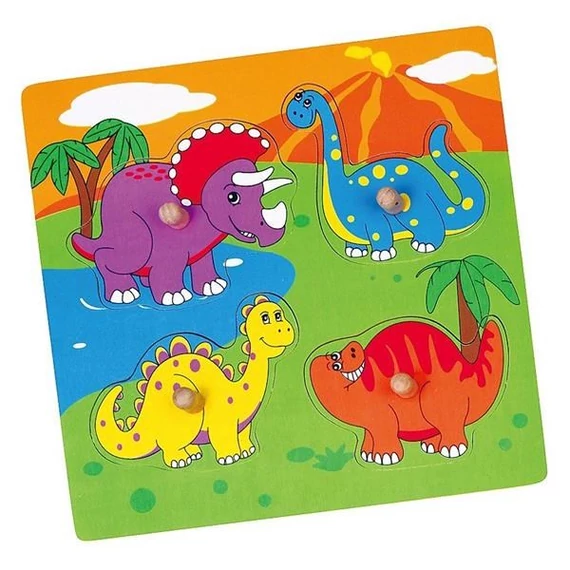 Viga multicolor fa formaberakó puzzle, 22x22cm, biztonságos, fejleszti a készségeket 1 éves kortól.