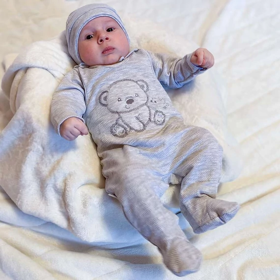 56-os méretben. Tökéletes ajándék!|||NEW BABY bézs 4-részes baba együttes 56-os méretben