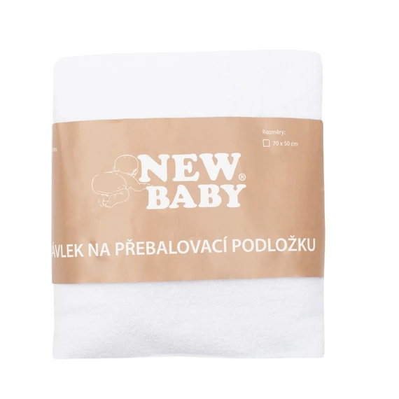 NEW BABY fehér pelenkázó lap huzat