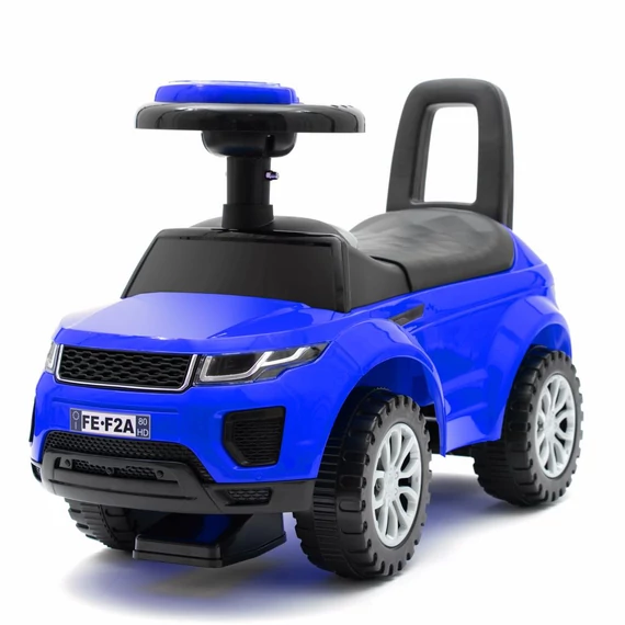 Baby Mix SUV futóbicikli gyerekeknek, kék, 64 cm, 4 kerekű, dallamokkal, 27 kg terhelhetőség.