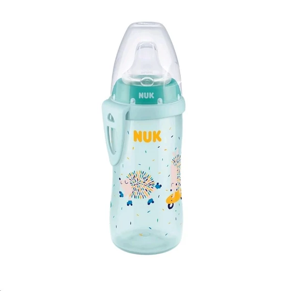 NUK Active Cup türkiz gyermek sport itatópohár, 300 ml, praktikus fedővel, BPA-mentes, 1 éves kortól.