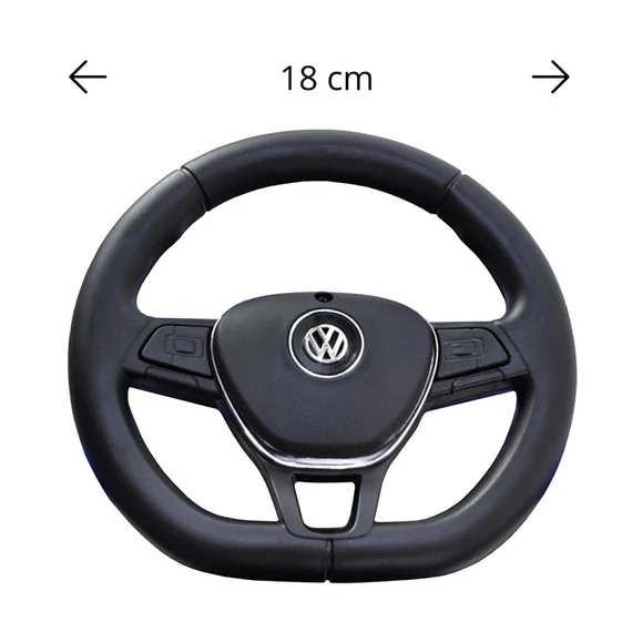 tolókarral és tárolóhellyel. Szórakoztató és biztonságos játék!|||Fehér VOLKSWAGEN T-ROC bébitaxi tolókarral