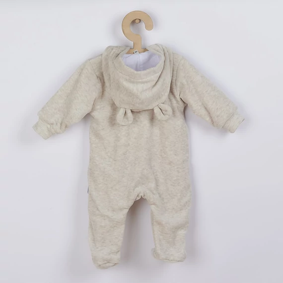 New Baby bézs plüss baba kezeslábas 74-es méretben