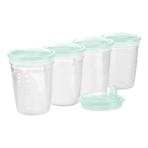 BABY ONO pohár szett 200 ml, csőrös fedéllel, BPA-mentes, tárolásra és etetésre ideális, szivárgásmentes.