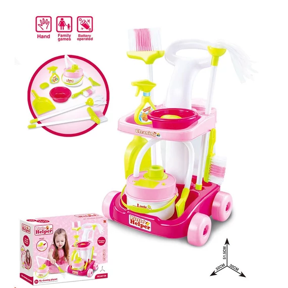 színes kiegészítőkkel.|||BABY MIX gyermek takarítókocsi