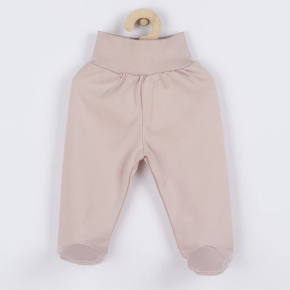 New Baby rózsaszín lábfejes nadrág 50-es méretben, puha pamut anyag, kényelmes derékpánt.