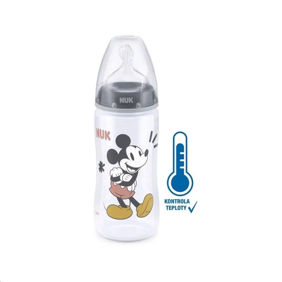 Nuk szürke baba itatópohár M méret, 300ml, hőmérséklet-jelzővel, BPA-mentes, csúszásmentes fogantyúval.