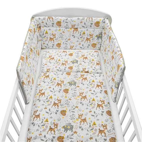 New Baby 3-részes ágyneműgarnitúra, szürke, 100% pamut, anti-allergén, biztonságos csecsemőknek. Párna: 40x60 cm, takaró: 90x120 cm.