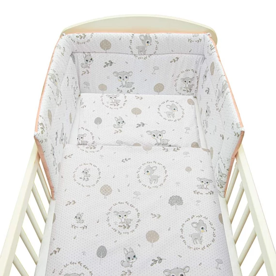 New Baby rózsaszín 3-részes ágyneműgarnitúra, 100% pamut, antialergén párna és takaró huzat.