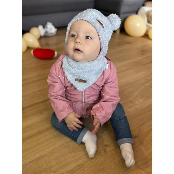 meleg és praktikus.|||New Baby szürke téli szett 74-es méretben