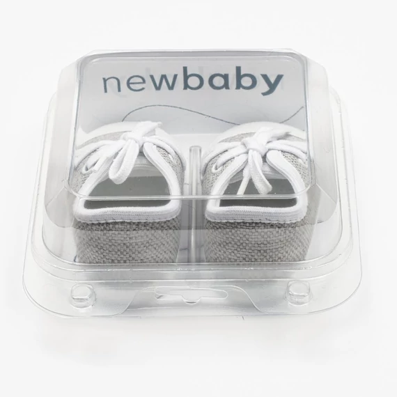 kényelmes és divatos.|||New Baby szürke megkötős puhatalpú cipő 6-12 hónapos babáknak