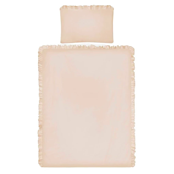 BELISIMA bézs 3-részes ágyneműgarnitúra, 100% pamut, antialergén, biztonságos babák számára. Párna: 40x60 cm, takaró: 100x135 cm.