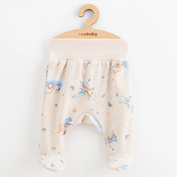 New Baby lábfejes nadrág, 80-as méret, lányos motívummal, 100% pamut, kényelmes és puha viselet kisbabák számára.