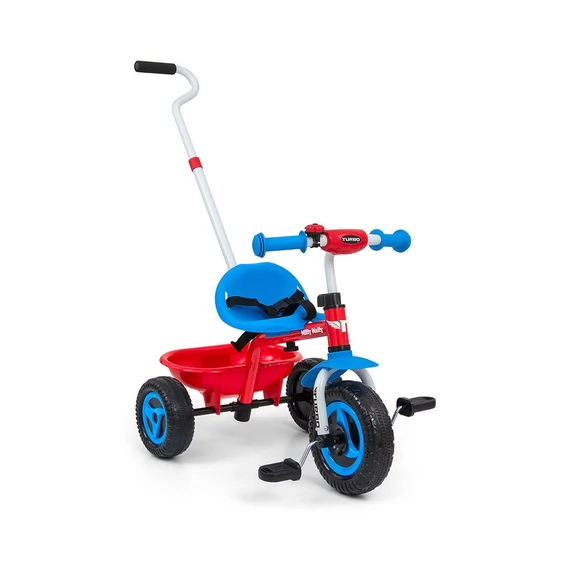 Milly Mally Boby Turbo gyerek tricikli, multicolor, 18 hónapos - 3 éveseknek, állítható ülés, biztonsági övvel.