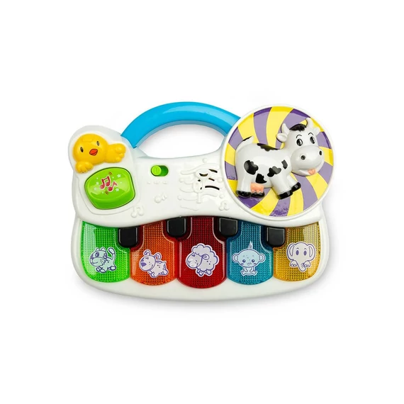TOYZ multicolor oktatójáték farma, 22x17x6 cm, világító billentyűzet és zenei gombokkal a zenei fejlődésért.