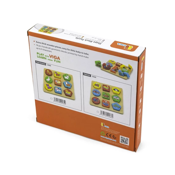 biztonságos játék 18 hónapos kortól. Fejlesztő szórakozás gyerekeknek!|||Viga multicolor fa puzzle