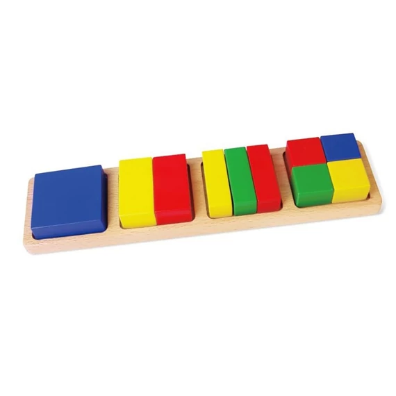 Viga multicolor törtkocka játék, 300x75x30 mm, fejleszti a gyerekek matematikai gondolkodását és figyelmét.