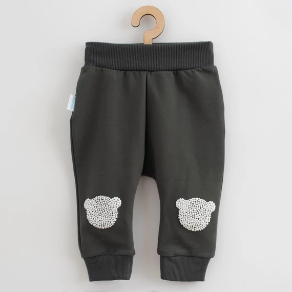 3D-s mackó designnal. Kényelmes melegítőanyag!|||New Baby rózsaszín 2 részes baba együttes 56-os méretben