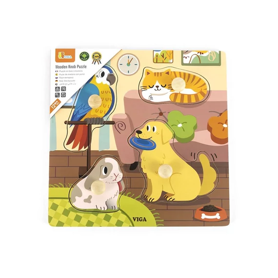 Viga állatos fa puzzle 12M+