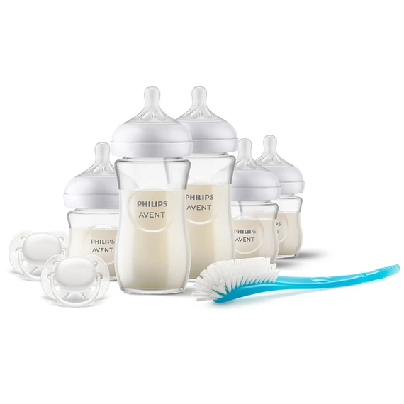 Philips Avent Natural Response újszülött szett, 5 db üveg, BPA-mentes, hőálló boroszilikát, ideális tápláláshoz.