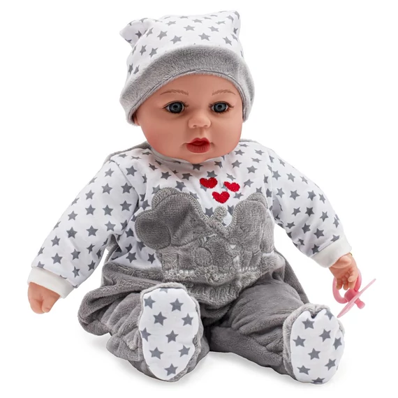PlayTo beszélő játékbaba, rózsaszín, 46 cm, 4 nyelven beszél, puha és ölelhető. Tökéletes ajándék kislányoknak!