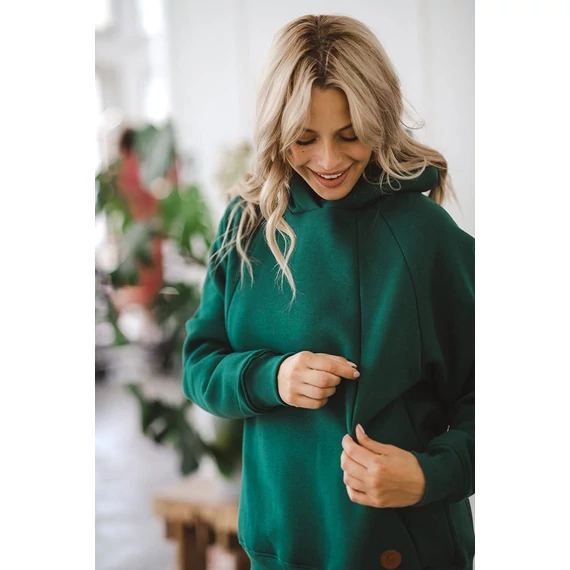 Milk & Love zöld oversize kismama pulóver