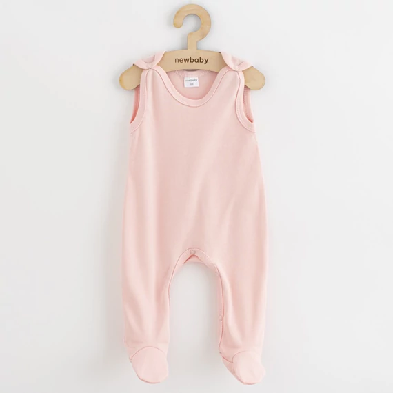 Rózsaszín New Baby Classic II rugdalózó 50-es méretben, puha pamut anyag, könnyű öltöztetés patentos kialakítással.