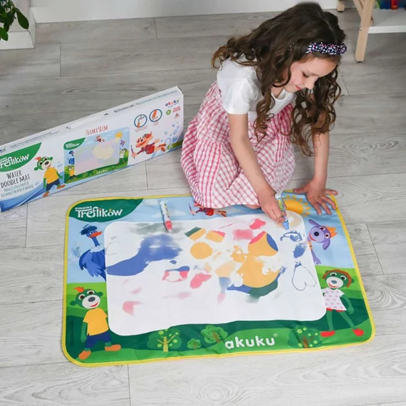végtelen szórakozás!|||AKUKU multicolor vizes szőnyeg (76x58 cm) – kreatív festés gyermekeknek