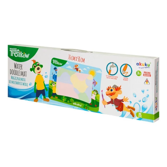 végtelen szórakozás és fejlődés.|||AKUKU multicolor vizes szőnyeg 76x58 cm