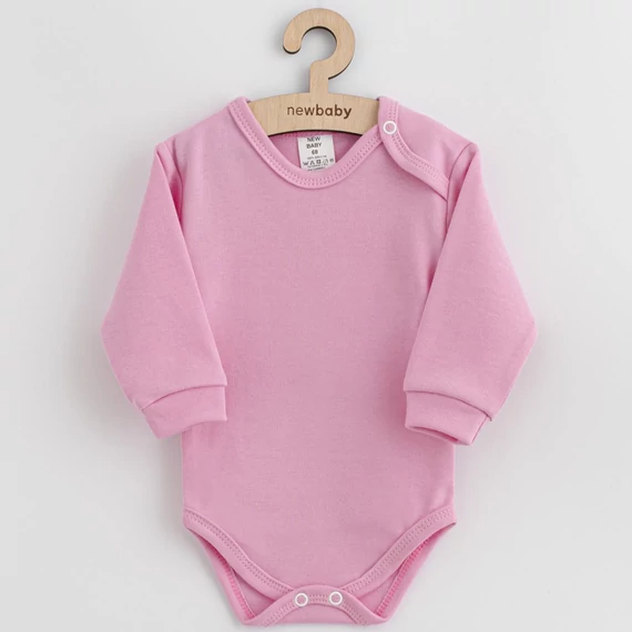 Rózsaszín New Baby baba body 56-os méretben, 100% pamut, kényelmes és praktikus, patentos kivitel.
