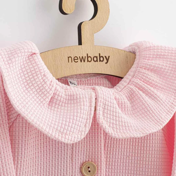 New Baby rózsaszín elegáns baba kabát 56-os méretben