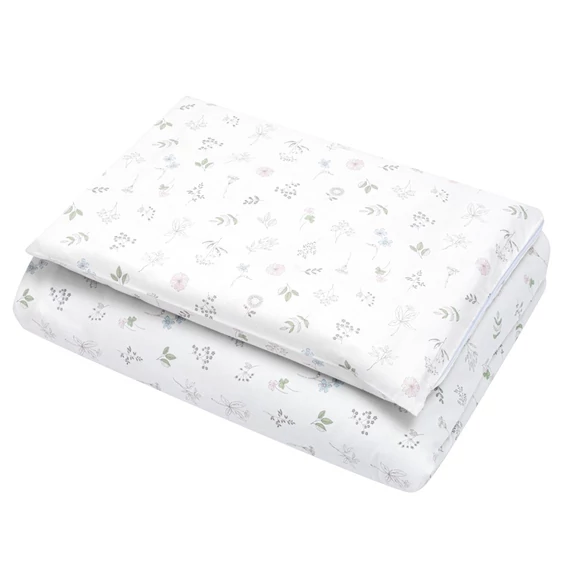 New Baby Zoe kétrészes ágyneműgarnitúra, fehér színben, 100% pamut, biztonságos és antiallergén.