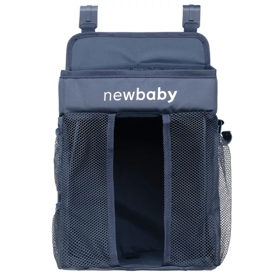 praktikus tárolás pelenkákhoz és játékokhoz.|||NEW BABY kék kiságy szervező