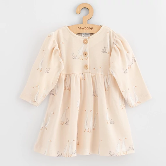 New Baby pamut harangruha, hosszú ujjú, aranyos libás mintával, 100% pamut, kényelmes viselet.