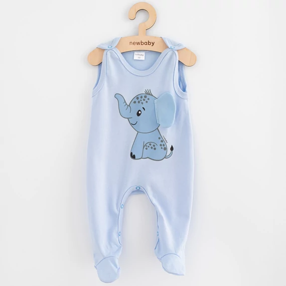 New Baby Happy Elephant pamut rugdalózó, aranyos 3D elefánt mintával, kényelmes és praktikus csecsemőknek.