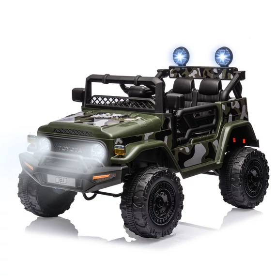 Toyota FJ Cruiser terepjáró, 12V akkumulátorral, távirányítóval, 98x65x70 cm, 3+ éveseknek. Szórakoztató és biztonságos!