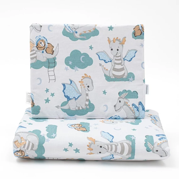 New Baby Kétoldalas Sárkány babakocsi együttes, 100% pamut és bársony, antiallergén töltettel, biztonságos és kényelmes.