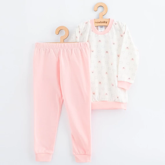 New Baby gyerek pizsama, hosszú ujjú, pamut, kényelmes, színes mintás, rugalmas derék, 100% pamut.