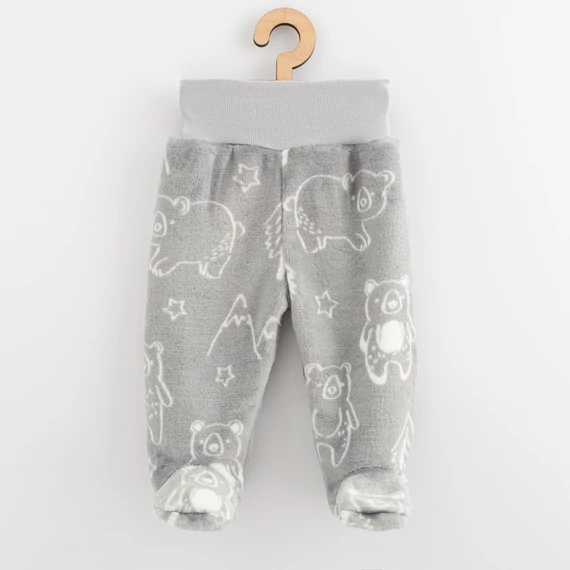 New Baby Winter times baba lábfejes nadrág, aranyos maci mintával, puha wellsoft anyagból, 100% pamut béléssel.