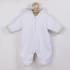New Baby fehér téli kezeslábas, 74-es méret, puha Welszoft anyag, aranyos zebra mintával és csíkos béléssel.