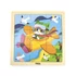VIGA multicolor fából készült repülőgép puzzle, 220x220 mm, biztonságos és szórakoztató játék 18 hónapos kortól.